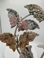 8th Vein Ocean Jasper Butterfly Stand with Small Sphere Holder #2