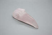 Rose Quartz Raven Skull Carving