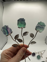 Fluorite Forever Roses with Silvertone Stem