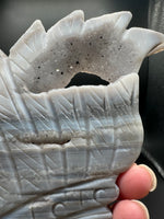 Druzy Agate Geode Indigenous-Inspired Warrior Carving #2