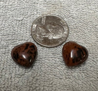 Mahogony Obsidian Puffy Heart Pair