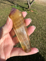 Carved Fluorite Scepter with Rainbows #2