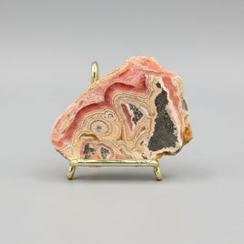 Rhodochrosite Slab #9 – Pink Banded Bullseye Orb – Polished Collector Specimen