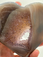 Large Amethyst Agate Heart with Stand #5