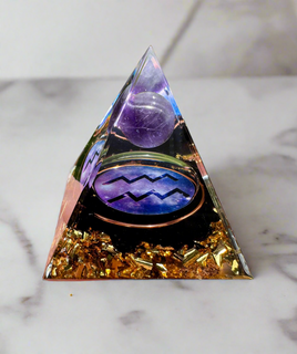 Amethyst Aquarius Orgonite Pyramid #9