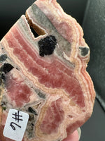 Rhodochrosite Slab #6 – Pink Banded Natural Stone Specimen with Matrix & Natural Cavity