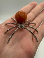 Spider with Orange Aventurine Sphere