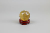 Yellow with Purple Fluorite Sphere #17