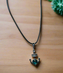 Silvertone Anchor Pendant/Clip Necklace