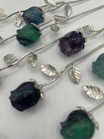 Fluorite Forever Roses with Silvertone Stem