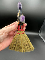 Fluorite & Amethyst Decorative Crystal Broom