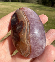 Amethyst Mixed with Stripe Agate Palm Stone #10