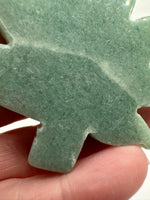 Green Aventurine Cannabis Leaf Carving #1