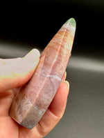 Ocean Jasper Polished Arrow Flame Freeform #5  – Pink, Coral & Green – 104g