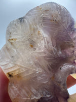 Rainbow Fluorite Decorative Carved Heart with Stand #6