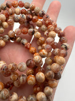 Fire Agate 6mm Bracelet Three Piece Set
