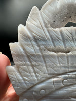 Druzy Agate Geode Indigenous-Inspired Warrior Carving #2