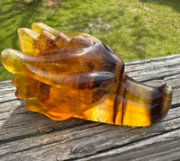 Fluorite Dragon Head Carving #14