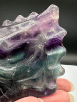 Rainbow Fluorite Dragon Head Carving #12 – 372g