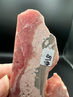 Natural Rhodochrosite Slab #18 – Pink Banded Mineral Specimen with Gray Matrix