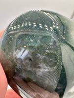 Moss Agate Carved Heart #8