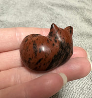 Mahogany Obsidian Sleeping Cat
