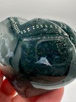 Moss Agate Carved Heart #5