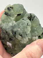 Prehnite mixed with Green Tourmaline Raw Specimen #11