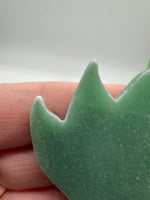 Green Aventurine Cannabis Leaf Carving #5