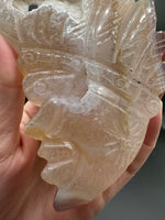 Druzy Agate Geode Indigenous-Inspired Profile Headdress Carving #7