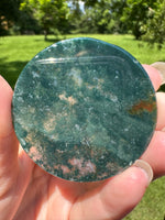 Moss Agate Polished Round Slice #17