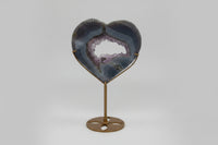 Large Amethyst Agate Heart with Stand #2