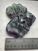 Rainbow Fluorite Decorative Carved Heart with Stand #4