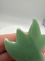 Green Aventurine Cannabis Leaf Carving #6