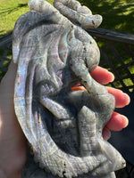 Labradorite Dragon Castle Carving