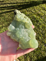 Prehnite mixed with Green Tourmaline Raw Specimen #4