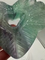 Rainbow Fluorite Decorative Carved Heart with Stand #5