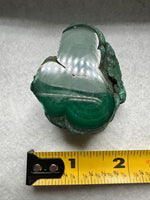 Malachite Polished Top with Rough Bottom