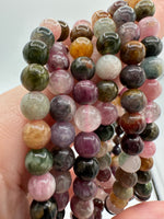 Watermelon Tourmaline 6mm Stretch Bracelet 7.5"