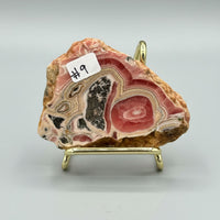 Rhodochrosite Slab #9 – Pink Banded Bullseye Orb – Polished Collector Specimen