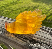 Fluorite Dragon Head Carving #1