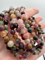Watermelon Tourmaline 6mm Stretch Bracelet 7.5"