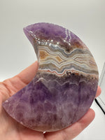 Amethyst Lace Agate Large Moon #2