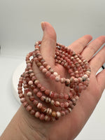 Rhodochrosite 4-4.5mm Stretch Bracelet 7.5"