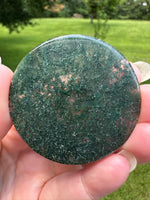 Moss Agate Polished Round Slice #27