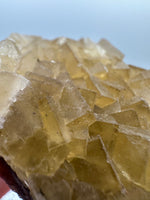 Golden Cube Fluorite Cluster – Moscona Mine, Spain Specimen