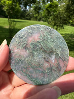 Moss Agate Polished Round Slice #1