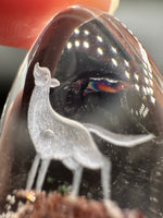 Beautiful Wolf Garden Quartz Inner Scene Carving with Rainbow #1