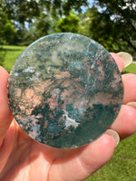 Moss Agate Polished Round Slice #7