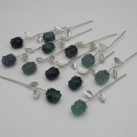 Fluorite Forever Roses with Silvertone Stem